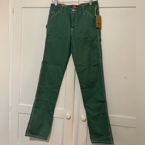 Dickies Girls Carpenter Pants Size 16 Relaxed Fit Olive Green NWT